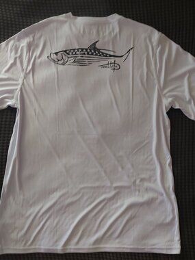 Reel Life Tarpon Stars & Stripes Sun Defender Fishing Shirt Men's XL White